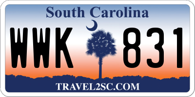 SC license plate WWK831