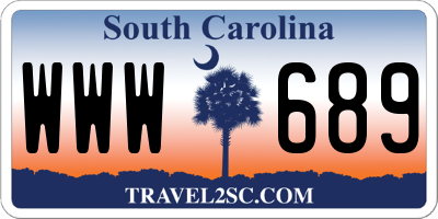 SC license plate WWW689