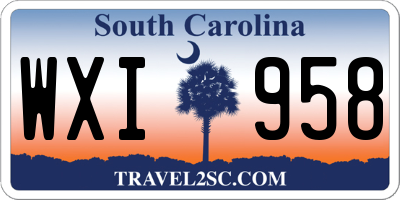 SC license plate WXI958