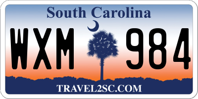 SC license plate WXM984