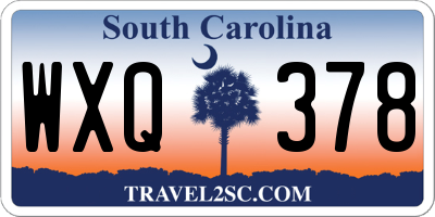 SC license plate WXQ378