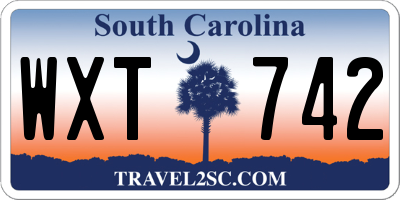 SC license plate WXT742