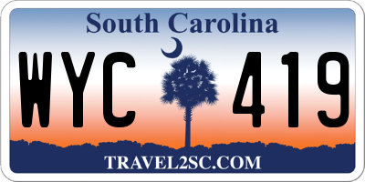 SC license plate WYC419