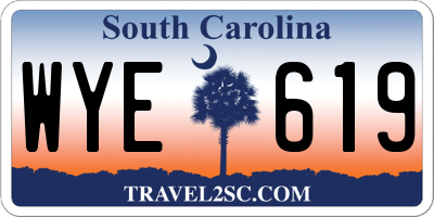 SC license plate WYE619