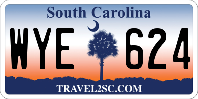 SC license plate WYE624