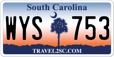 SC license plate WYS753