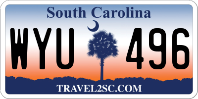 SC license plate WYU496