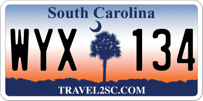SC license plate WYX134