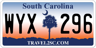 SC license plate WYX296
