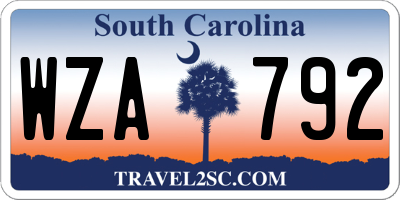 SC license plate WZA792