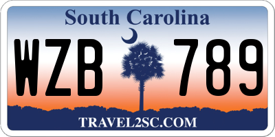 SC license plate WZB789