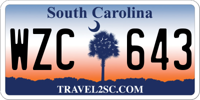 SC license plate WZC643