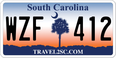 SC license plate WZF412