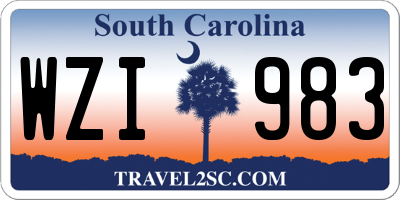 SC license plate WZI983