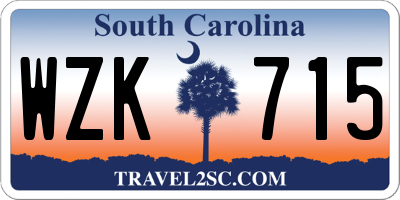 SC license plate WZK715