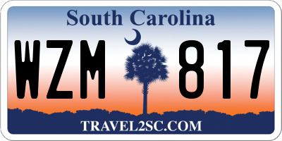 SC license plate WZM817