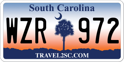 SC license plate WZR972