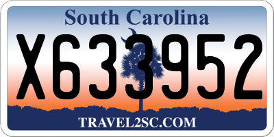 SC license plate X633952