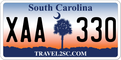 SC license plate XAA330