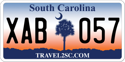 SC license plate XAB057