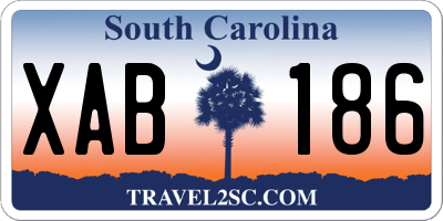 SC license plate XAB186