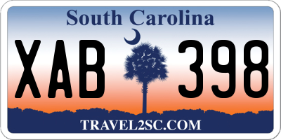 SC license plate XAB398