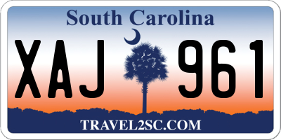 SC license plate XAJ961