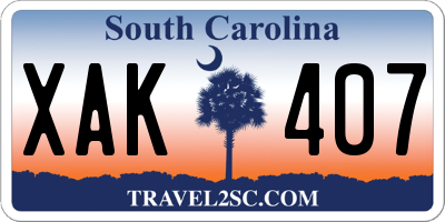 SC license plate XAK407