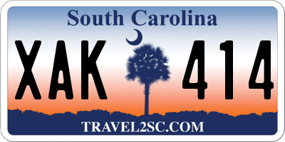 SC license plate XAK414