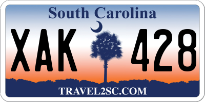 SC license plate XAK428