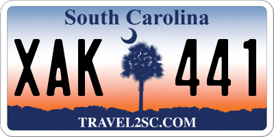 SC license plate XAK441