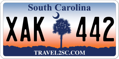 SC license plate XAK442