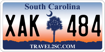 SC license plate XAK484