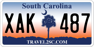 SC license plate XAK487