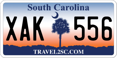 SC license plate XAK556