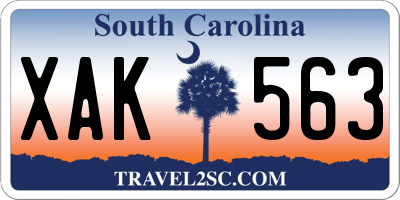 SC license plate XAK563