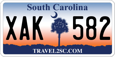 SC license plate XAK582