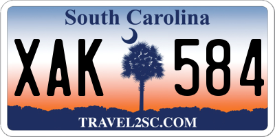 SC license plate XAK584