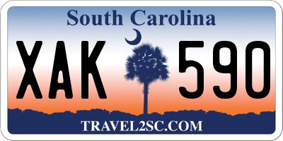 SC license plate XAK590