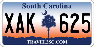 SC license plate XAK625