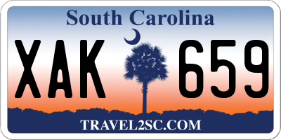 SC license plate XAK659