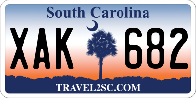 SC license plate XAK682