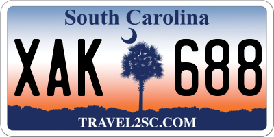 SC license plate XAK688
