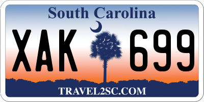 SC license plate XAK699
