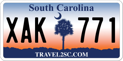 SC license plate XAK771