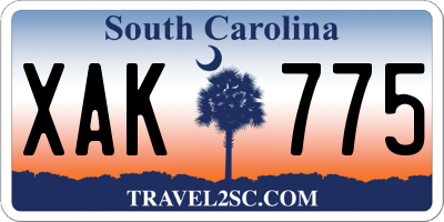 SC license plate XAK775