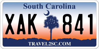 SC license plate XAK841