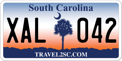 SC license plate XAL042