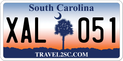 SC license plate XAL051