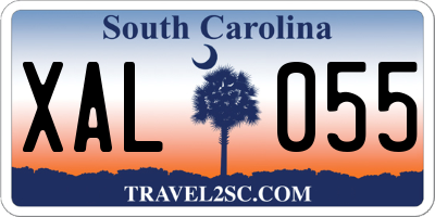 SC license plate XAL055